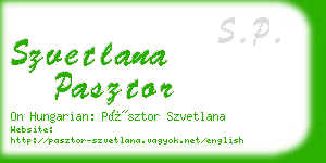 szvetlana pasztor business card